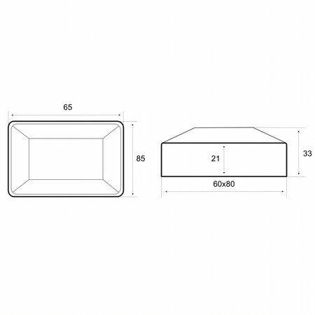 Nasadka na profil 80x60 mm czarna