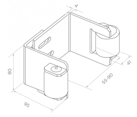 Uchwyt górny bramy regulowany w zakresie 55-90 mm