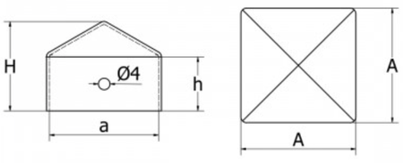 Kapa metalowa na profil 80x80 mm ocynkowana