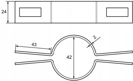Obejma pośrednia na słupek Fi42 mm antracyt