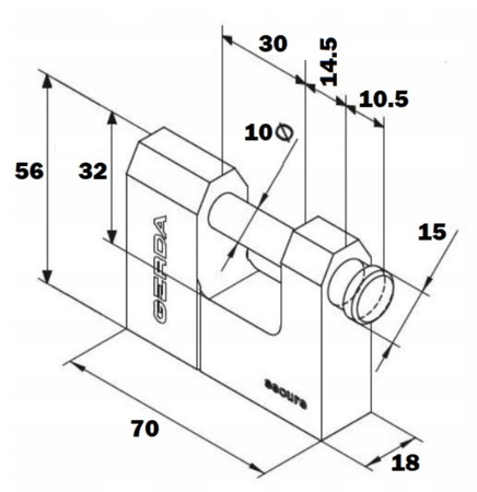 Kłódka trzpieniowa wzmocniona 70 niklowana