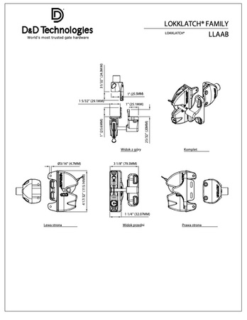 Zamek do furtki dwustronny na kluczyk 10-32 mm