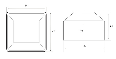 Nasadka na profil 20x20 mm antracyt