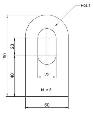 Łącznik L-90 do zawiasu M20