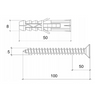 Kołki rozporowe 8x50 z wkrętem z łbem stożkowym 5x100 mm 100 szt