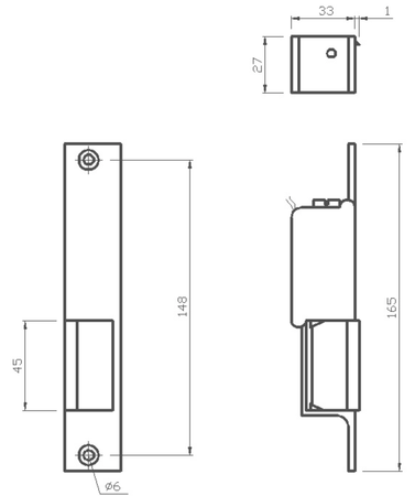 Elektrozaczep R2 12V prawy