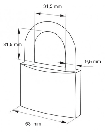 Kłódka pałąkowa 60 żeliwna