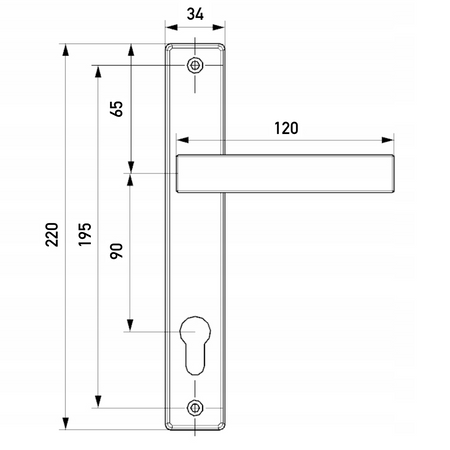 Klamko - klamka ekonomiczna z szyldem 90 mm antracyt
