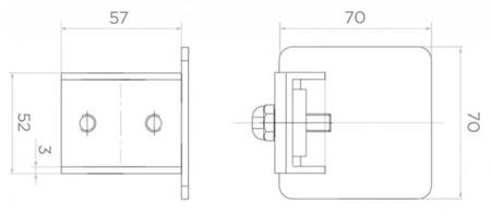 Zakończenie profilu bramowego 70x70 mm