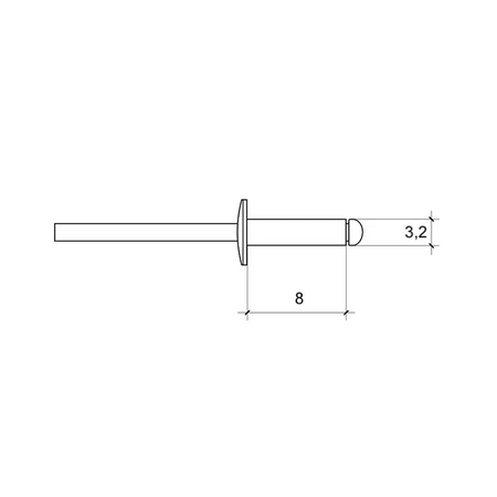 Nity zrywalne 3,2x8 mm 50 szt