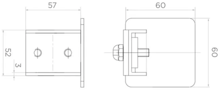 Zakończenie profilu bramowego 60x60 mm