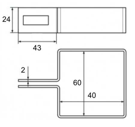 Obejma końcowa na słupek 60x40 mm czarna