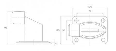 Odbojnik bramy lub furtki z podstawą 100x80 mm antracyt RAL7016