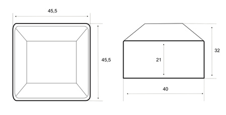 Nasadka na profil 40x40 mm antracyt
