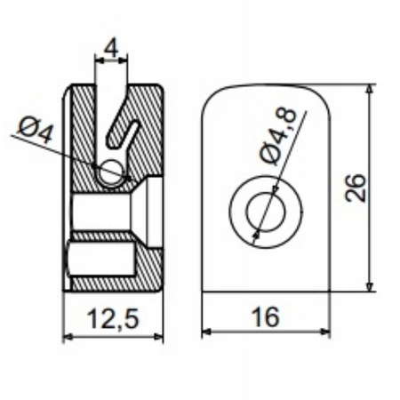 Przelotka do drutu zielona z wkrętem