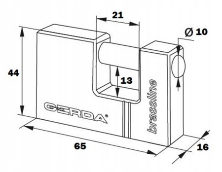 Kłódka trzpieniowa 65 mosiężna