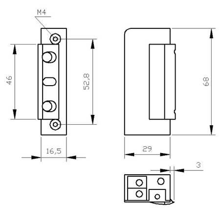 Elektrozaczep R5 12V wąski rewersyjny
