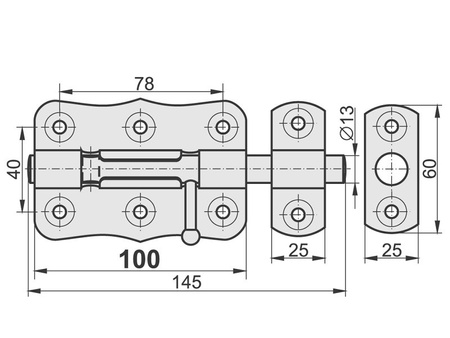 Zasuwka uniwersalna 100 mm