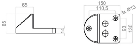 Stoper gumowo metalowy 150x130 mm