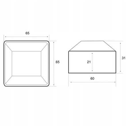 Nasadka na profil 60x60 mm antracyt