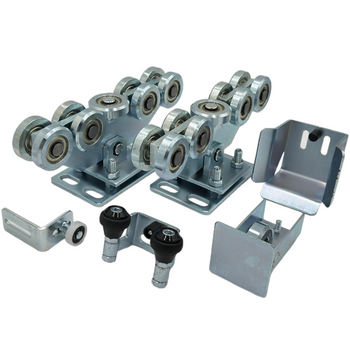 Zestaw wózków 9-rolkowych do profilu 80x80x5 mm