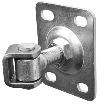 Zawias regulowany do przykręcenia M20 z szyldem 110x90x4 mm z otworami w kształcie fasoli