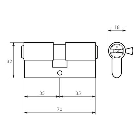 Wkładka bębenkowa PSG 35/35 - nikiel satyna
