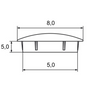 Zaślepka otworu technologicznego 8x5 do otworu 5 mm czarny