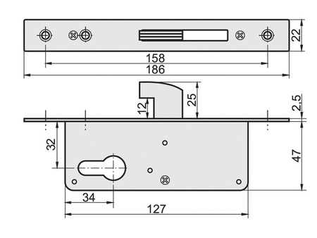 Zamek Hakowy H-50 bez bolca