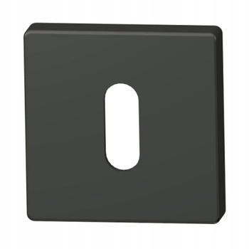 Szyld drzwiowy kwadrat czarny mat na klucz