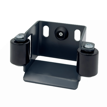 Uchwyt najazdu do profilu 70x70/80x80 mm z gumowym odbojnikiem i rolkami antracyt RAL7016