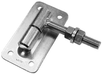 Zawias regulowany toczony Fi30 z kulką M18 z szyldem 160x65x4 mm