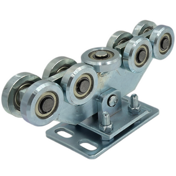 Wózek wahliwy z regulacją 9-rolkowy do profilu 80x80x5 mm