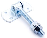 Zawias regulowany do przykręcenia M16 L-130 z szyldem 115x50x5 mm z otworami w kształcie fasoli