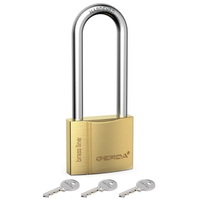 Kłódka pałąkowa 40 mosiężna z wydłużonym pałąkiem